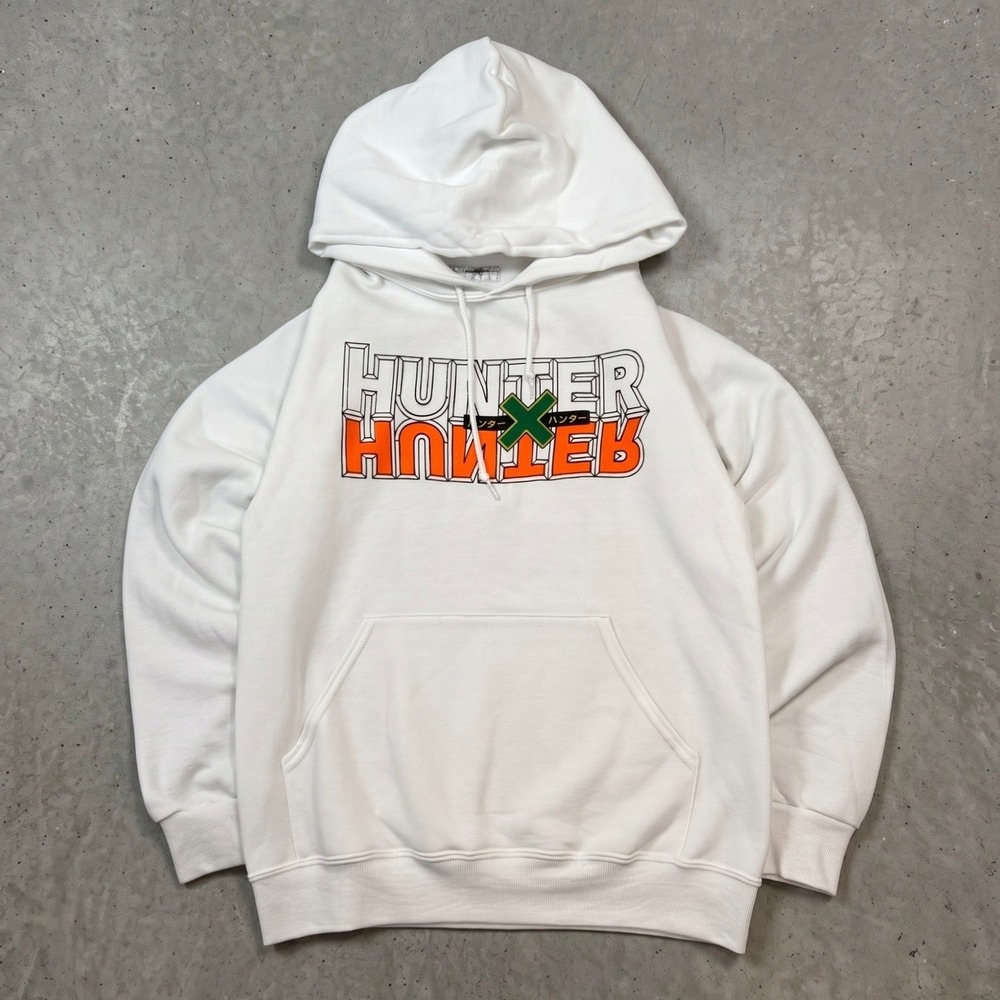 Hunter x Hunter Hoodie Mens Small White Graphic Anime Pullover Sweatshirt S